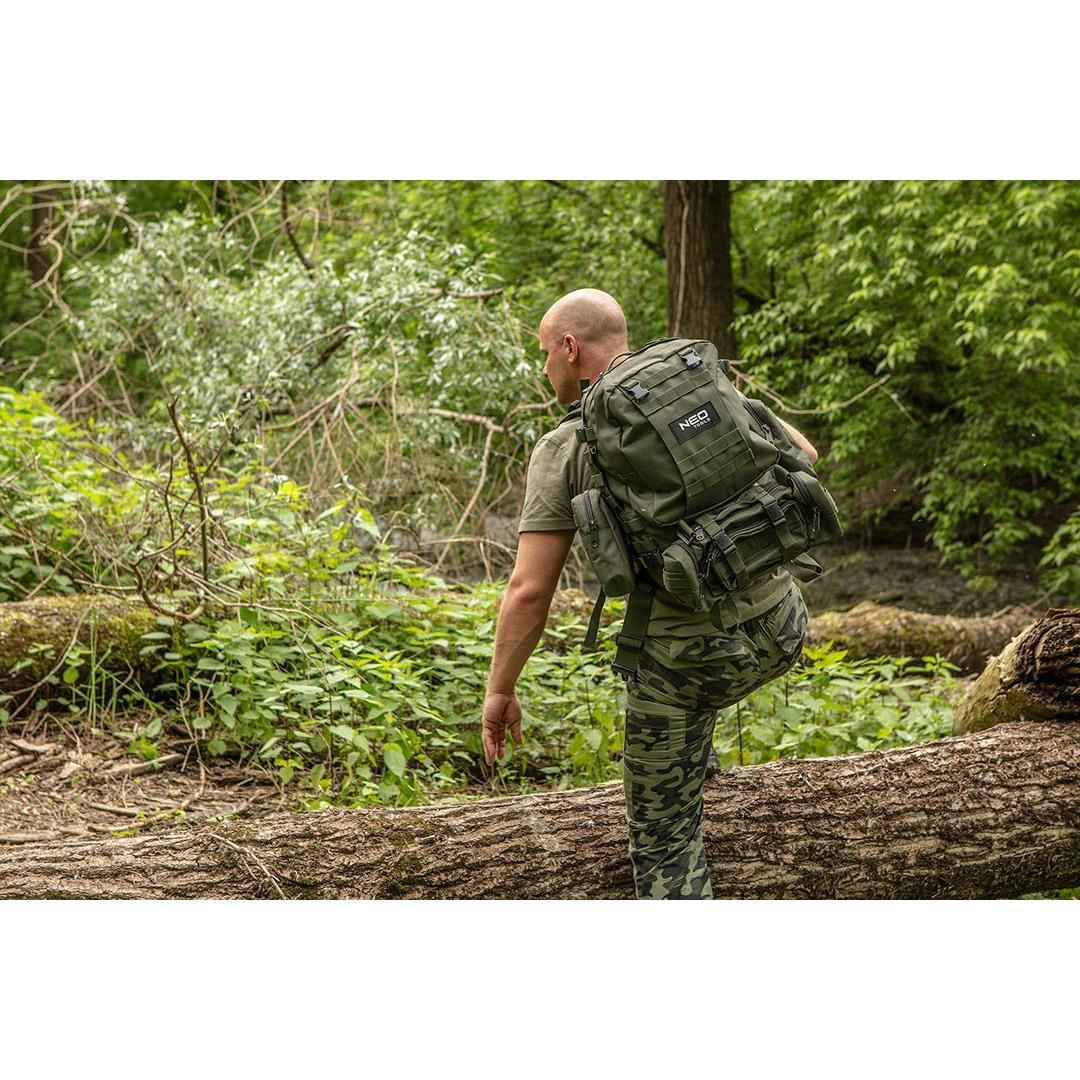 Ghiozdan/rucsac turistic, 4 in 1, model Survival, verde inchis, NEO - imagine 14