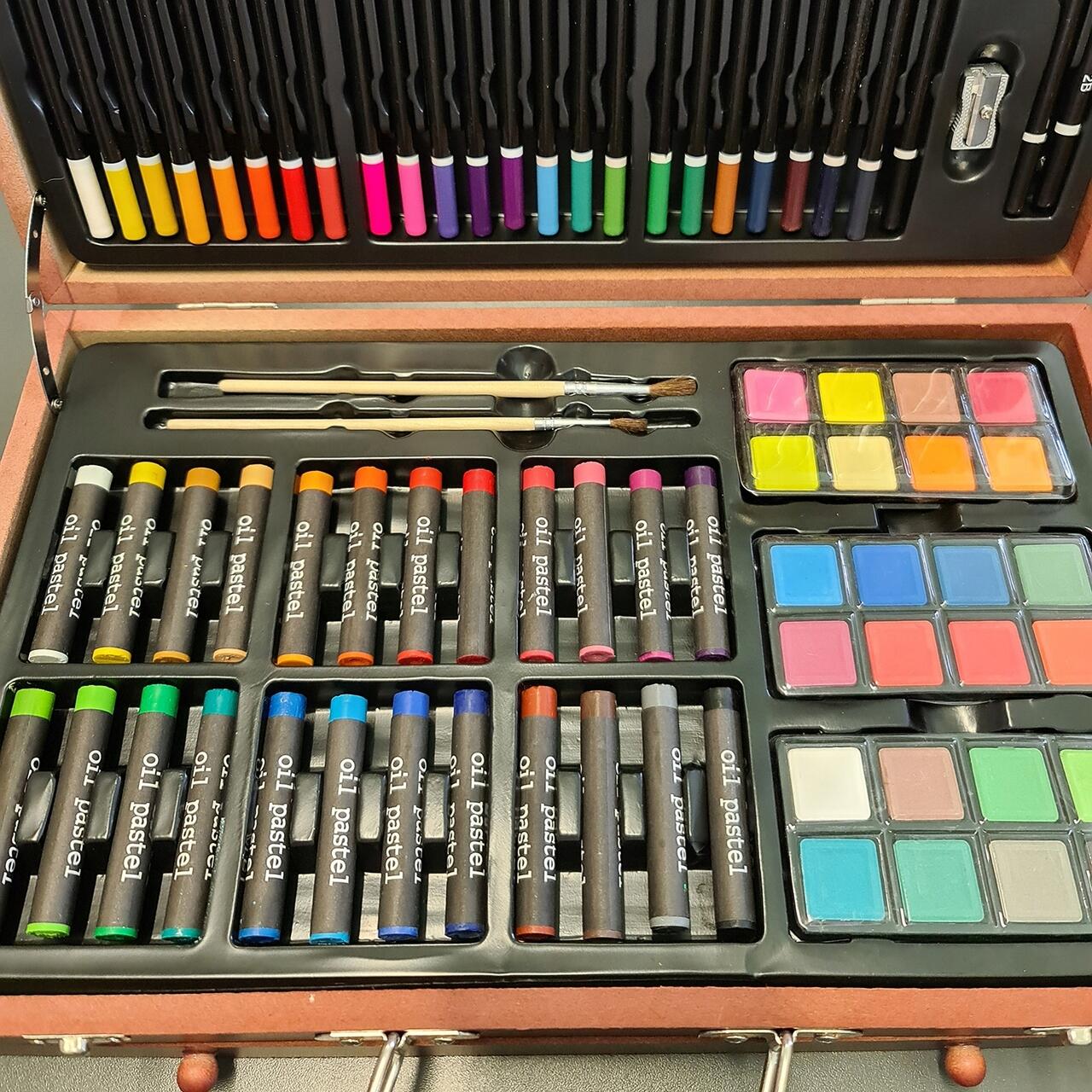 Set pictura si desen, Maaleo, trusa lemn, 128 piese