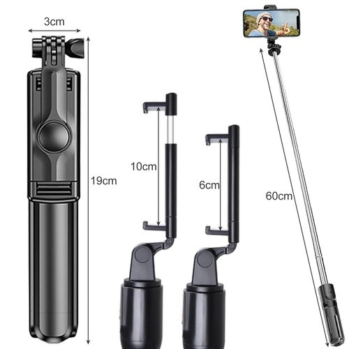 Selfie stick, trepied, Izoxis, telescopic, cu telecomanda, bluetooth, 60 cm