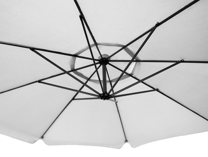 Umbrela gradina/terasa, articulatie tip banana, alb, 300 cm, Malatec