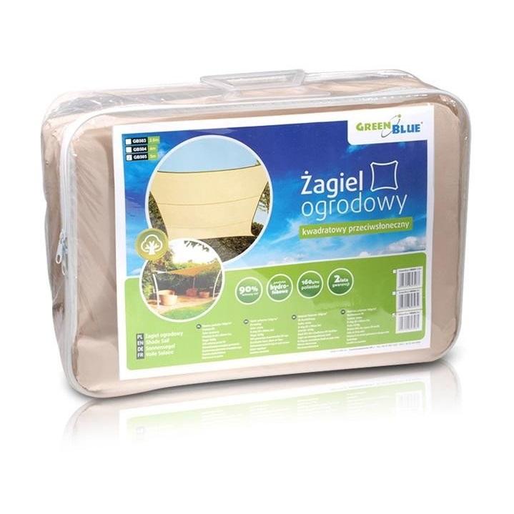Umbrar de Gradina Triunghi, protectie UV GREENBLUE GB500, crem, 3,6 m - imagine 2