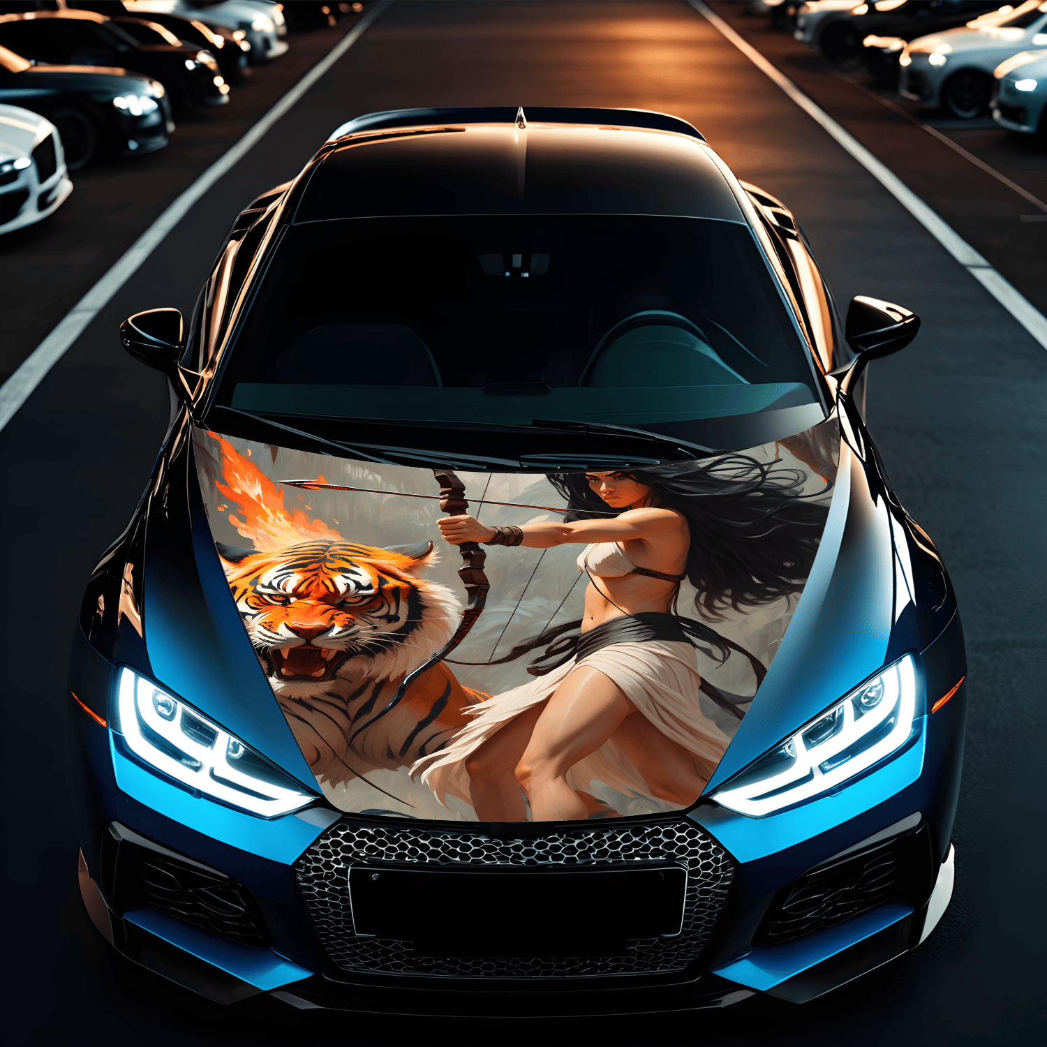 Folie Capota Auto "Hood Art" rezistenta la exterior, marime L (180 x 130cm) - Cod: AVX-CAPOTA-010L
