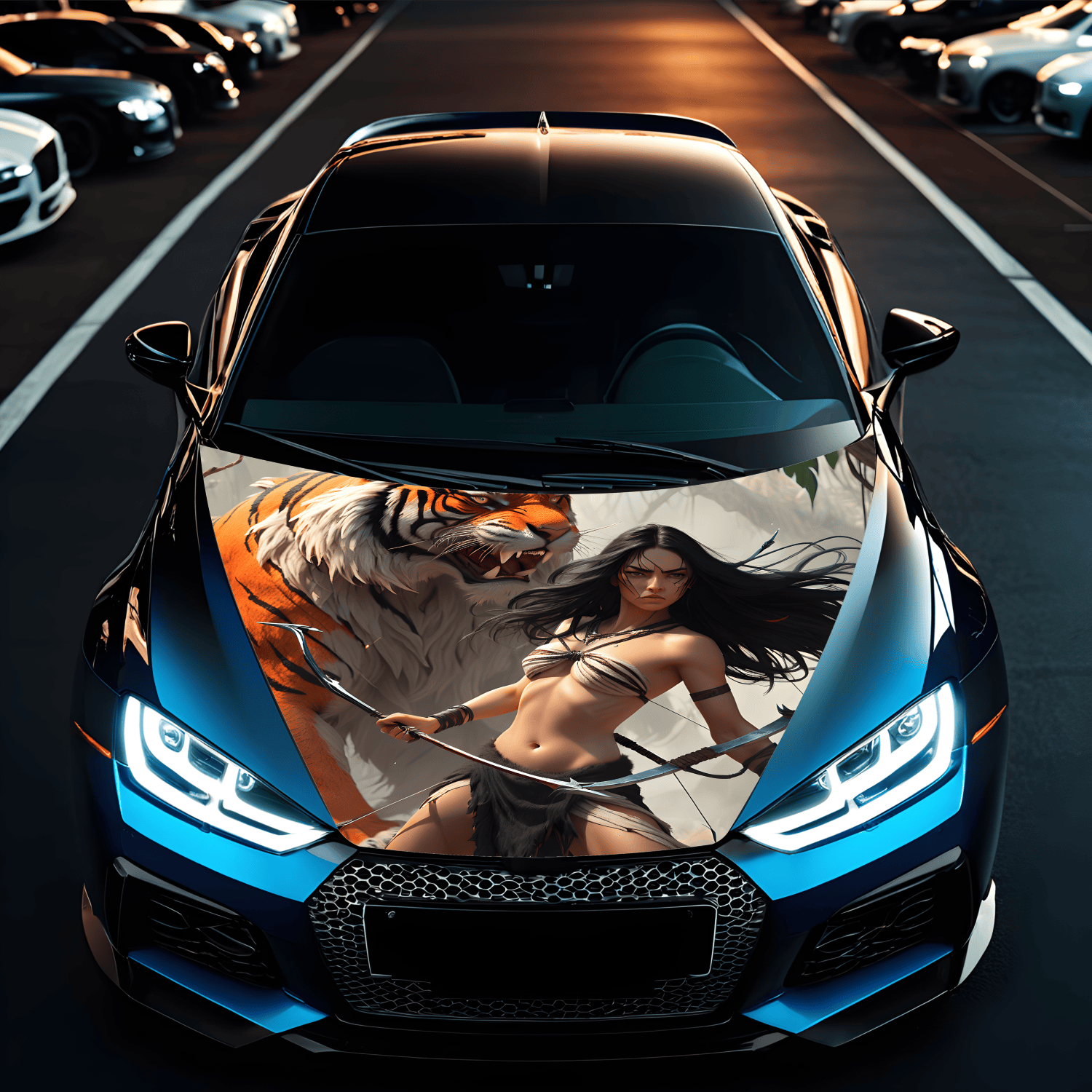 Folie Capota Auto "Hood Art" rezistenta la exterior, marime L (180 x 130cm) - Cod: AVX-CAPOTA-004L