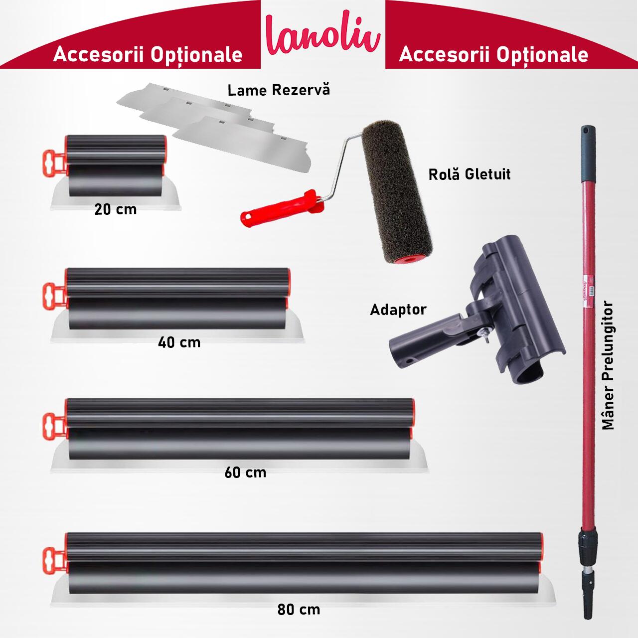 Gletiera profesionala, inox, 20 cm x 0.3 mm, Lanoliv - imagine 8