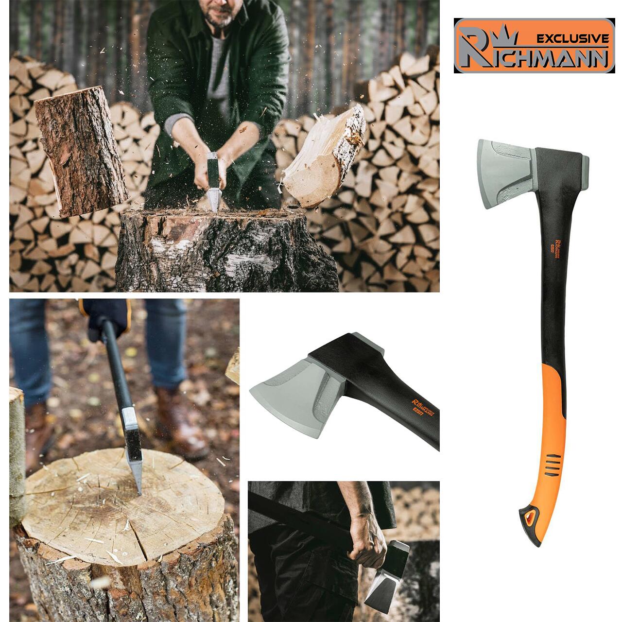 Topor pentru despicat, coada fibra, 1.6 kg, profesional, Richmann Exclusive - imagine 7