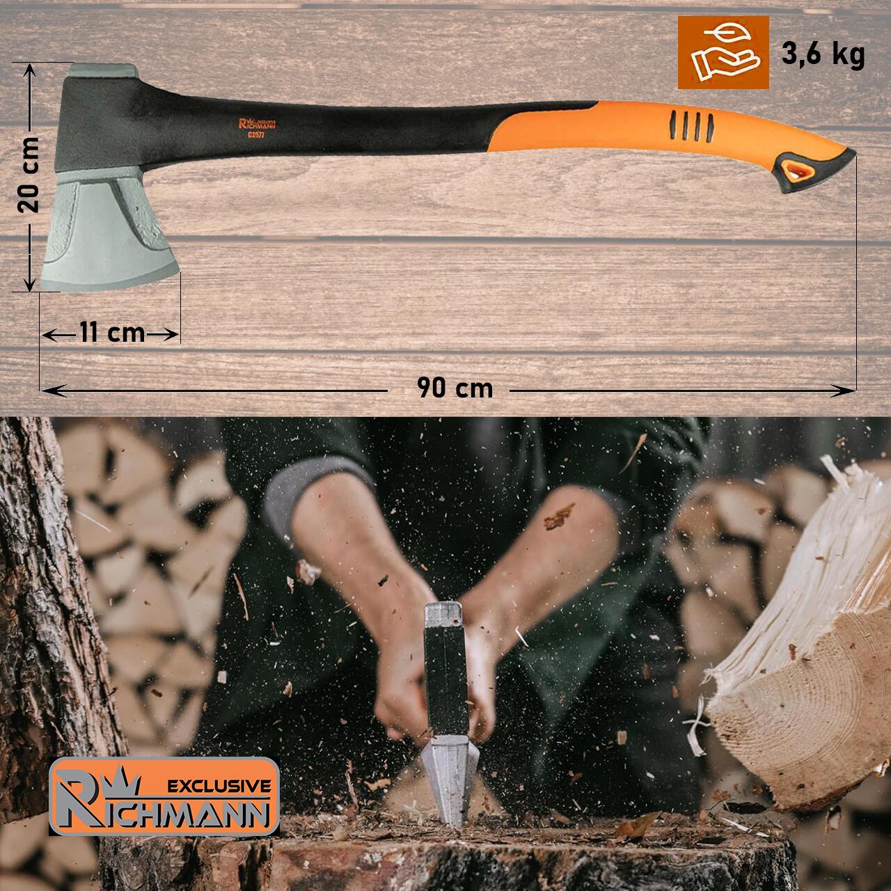 Topor despicat, coada fibra, 2 kg, profesional, Richmann Exclusive - imagine 7