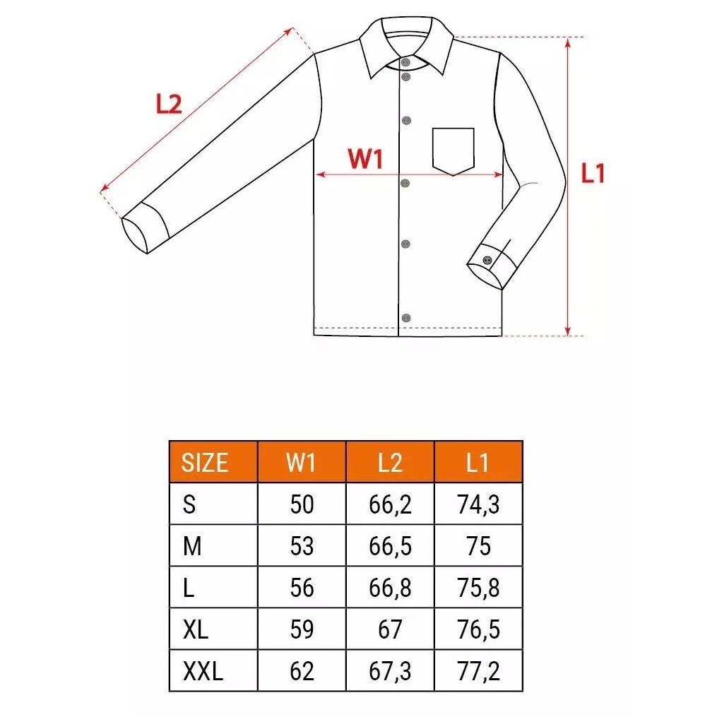 Camasa de lucru bumbac, rosu-gri-alb, marimea L/52, NEO - imagine 7