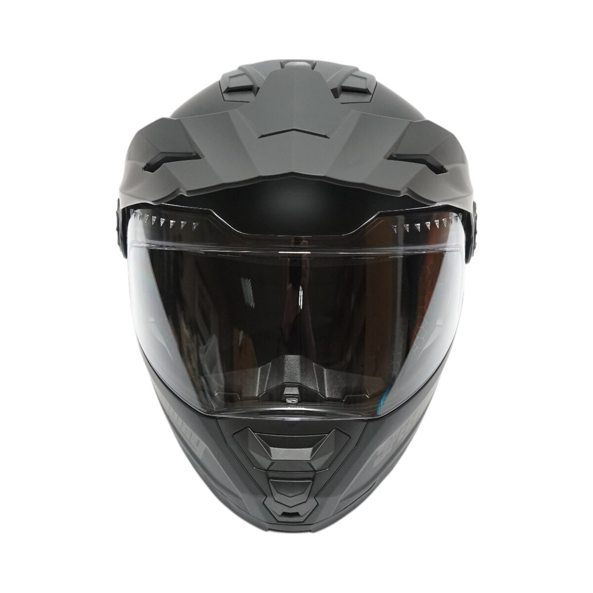 Casca motocross integrala, negru mat cu viziera transparenta si ochelari de soare marimea XL, model LION - imagine 4