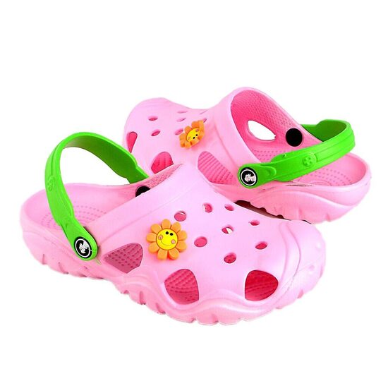 Papuci/saboti, clogs, pentru copii, spuma EVA, roz si verde, marimea 34, Jose Amorales