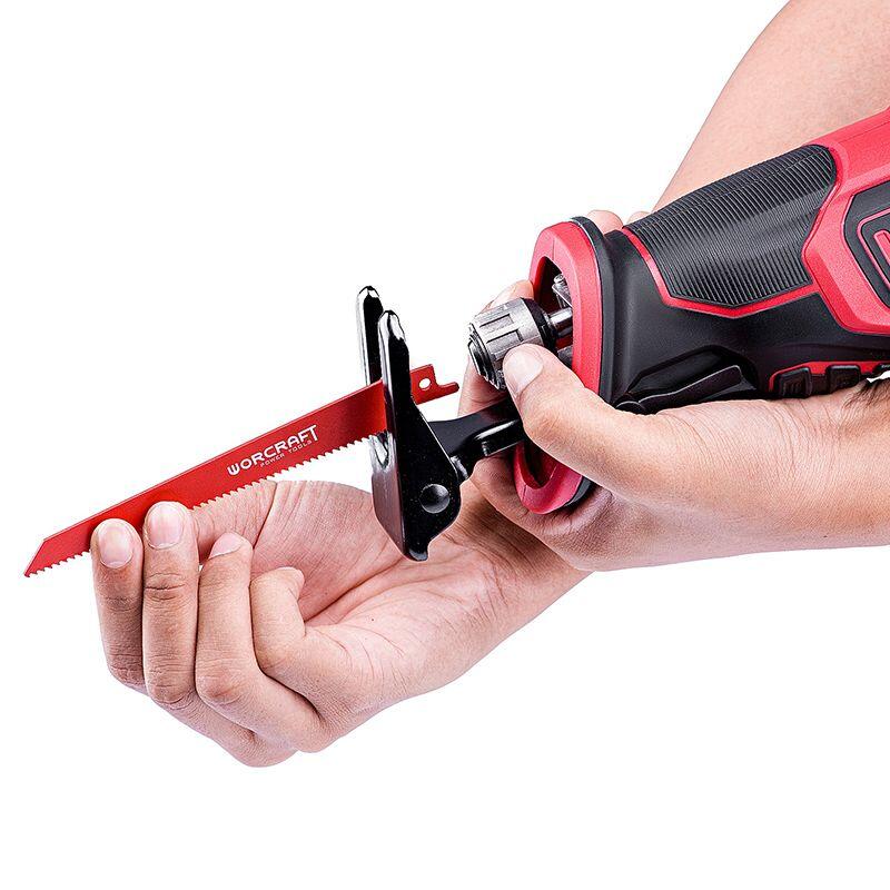 Fierastrau tip sabie, cu acumulator 2 Ah, 20V Li-ion, incarcator si geanta, Worcraft - imagine 14