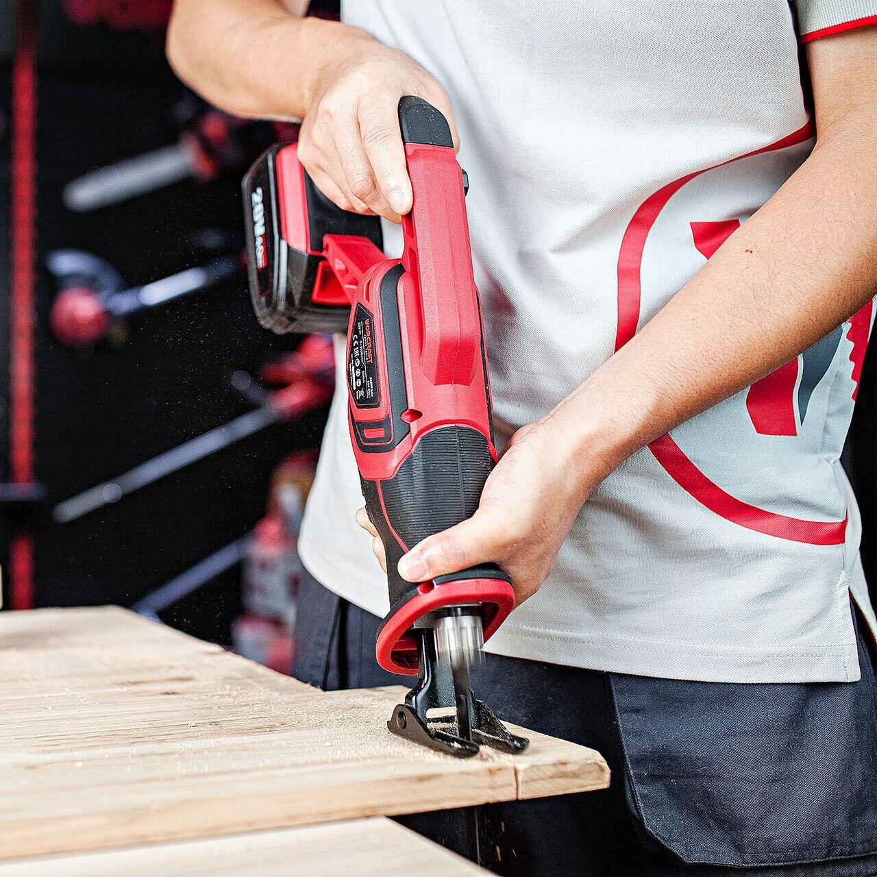 Fierastrau tip sabie, cu acumulator 2 Ah, 20V Li-ion, incarcator si geanta, Worcraft - imagine 12