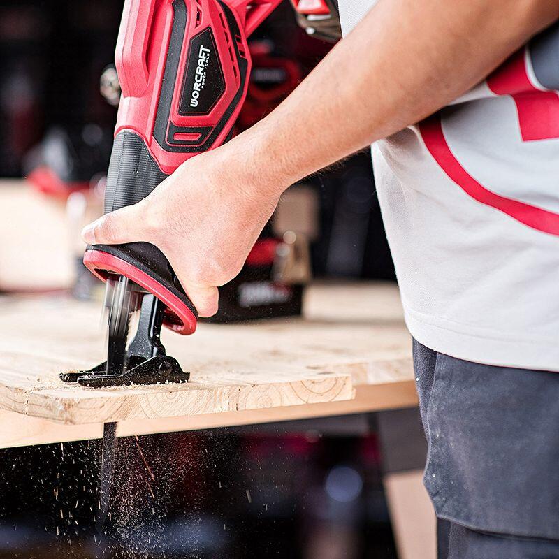 Fierastrau tip sabie, cu acumulator 2 Ah, 20V Li-ion, incarcator si geanta, Worcraft - imagine 11