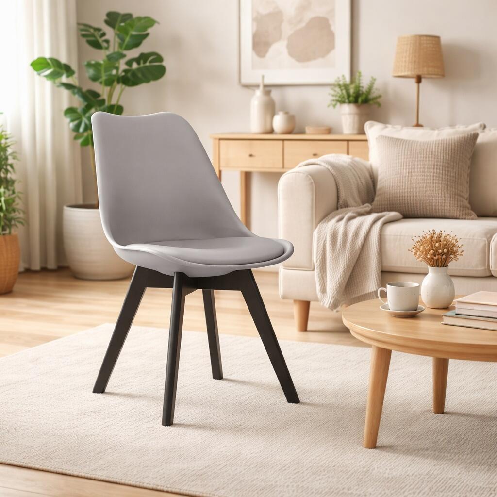 Scaun bucatarie/living, Artool, Mark, PP gri, picioare negre, 49x55.5x82.5 cm - imagine 8