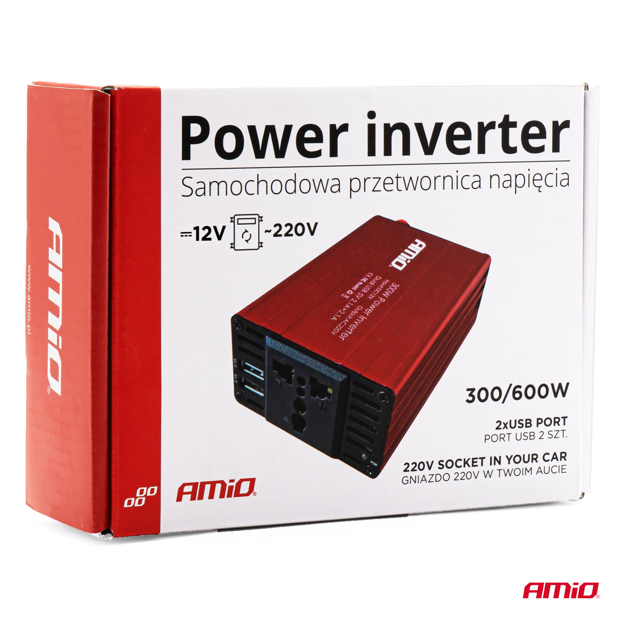 Convertor de tensiune 12V -> 220V, 300W/600W, 2 x USB 5V - imagine 9