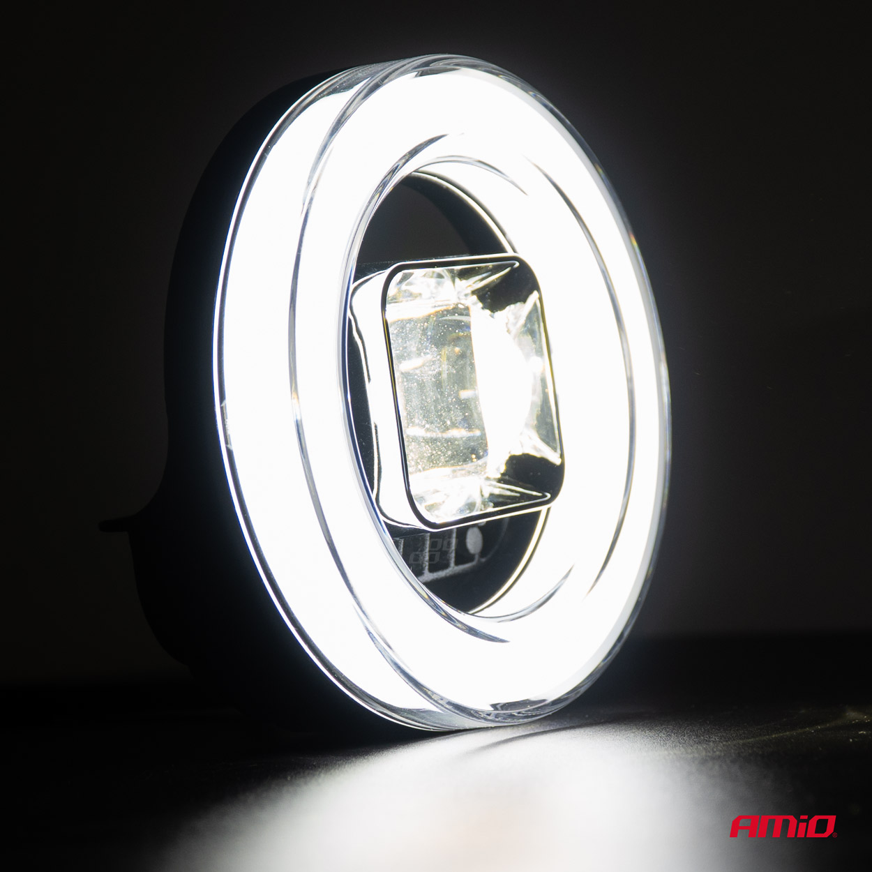 Proiector LED cu Angel Eye model AWL58, pozitie, semnalizare, faza lunga/scurta, pentru Off-Road, ATV, SSV, putere 45W, 8000lm, tensiune 9-36V, dimensiuni 114,5 x 114,5 x 52 mm - imagine 3