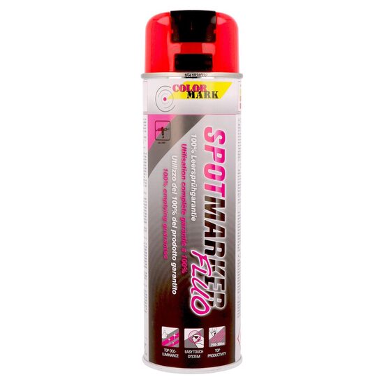 Vopsea spray pentru marcaje industriale COLORMARK Spotmarker, 500ml, rosu fluorescent