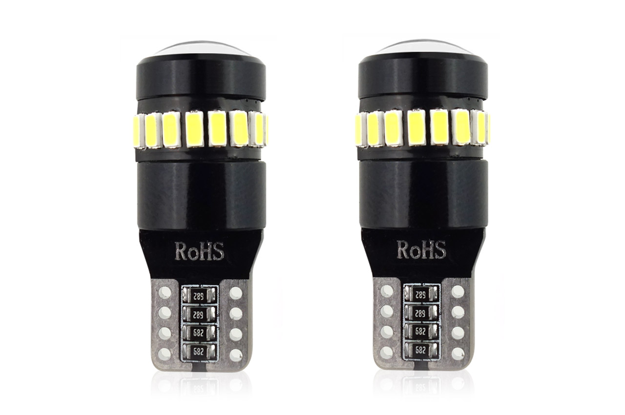 Set becuri auto cu LED CANBUS compatibil T10 W5W 19 SMD Alb 12V, destinat competitiilor auto sau off-road