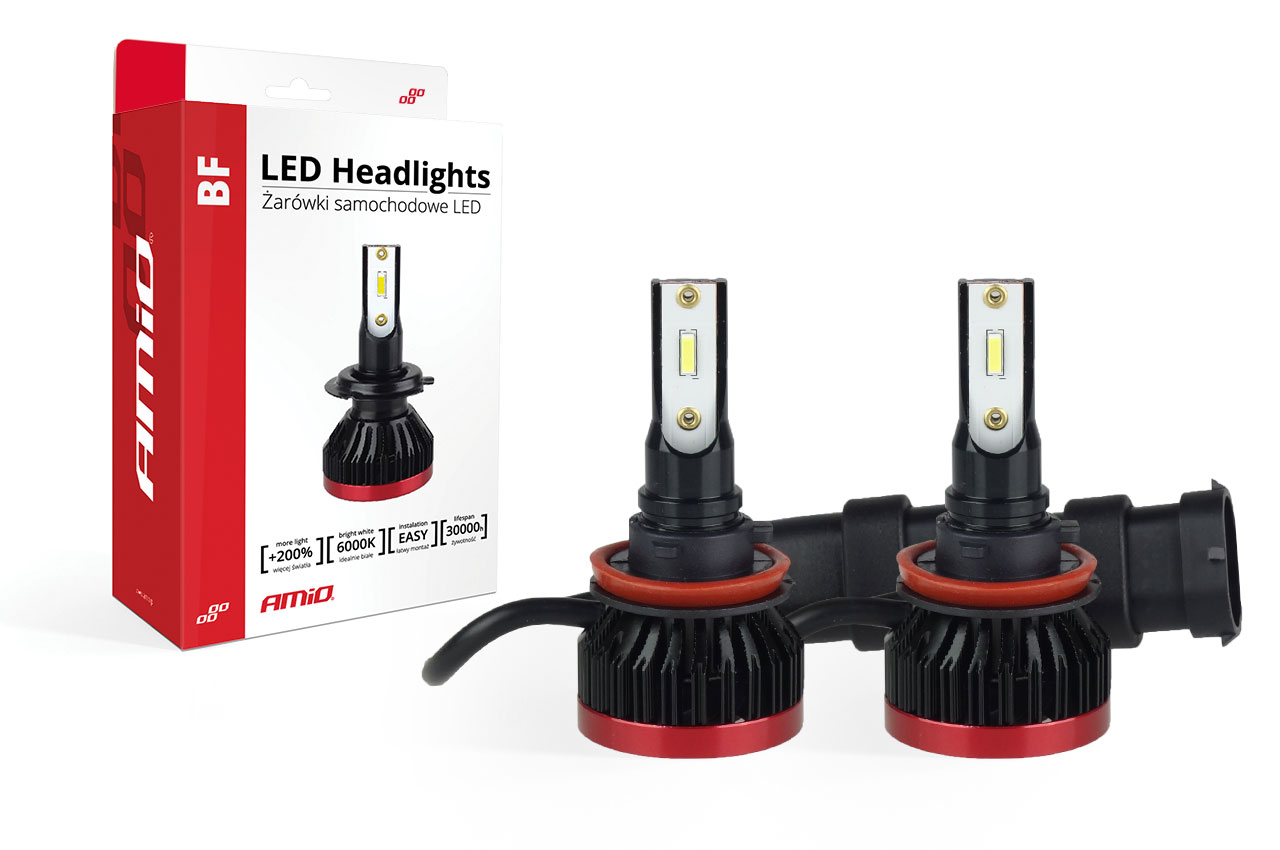 Becuri auto LED BF Series AMiO compatibil H8 / H9 / H11, destinat competitiilor auto sau off-road