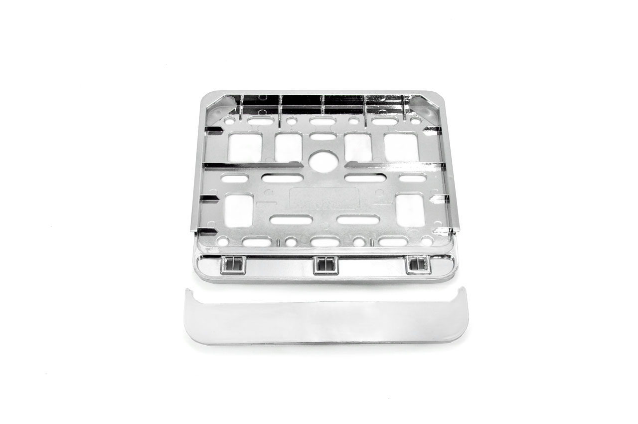Suport numar inmatriculare cromat pentru scooter 11.4 x 14cm