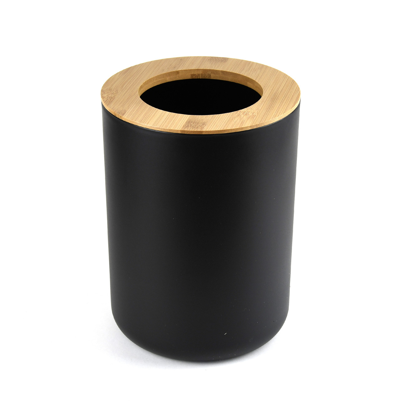 Set Elegant pentru baie format din 6 piese, ABS + lemn, culoare negru/maro - imagine 5