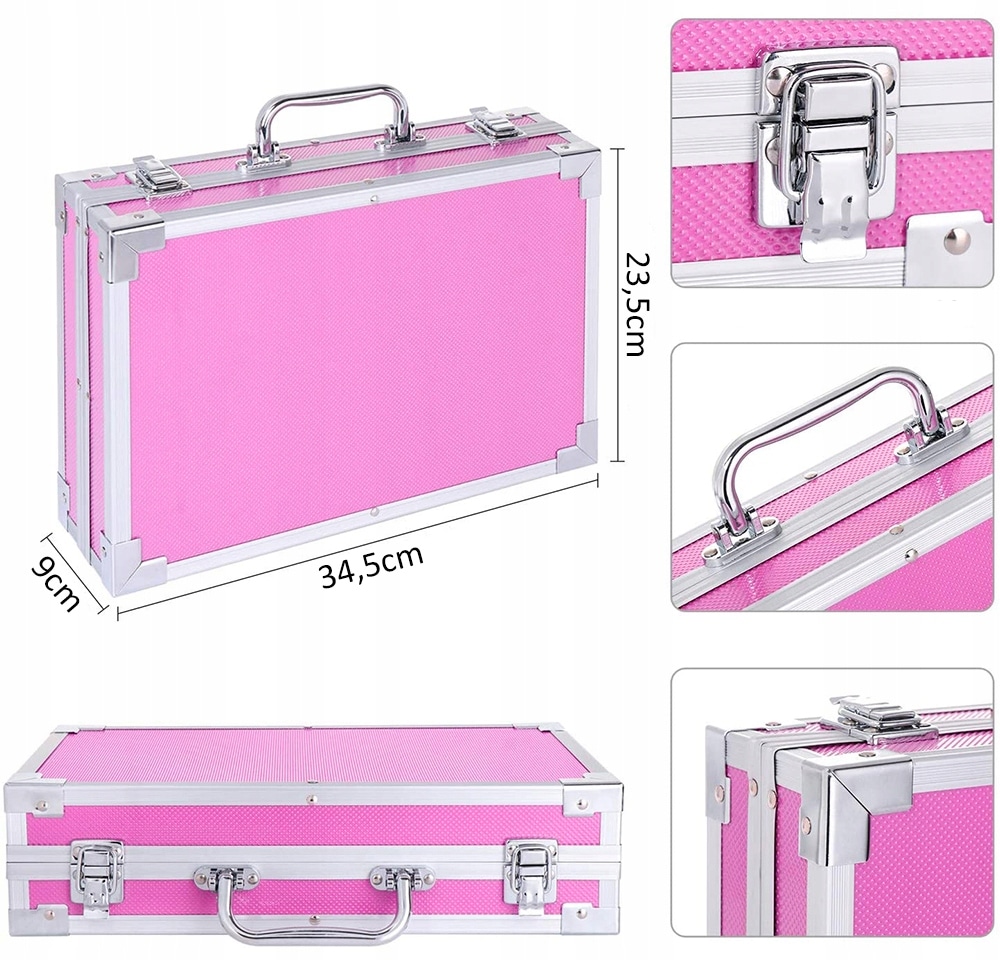 Set 145 piese pentru pictura, pentru copii sau adulti, pixuri de colorat, creioane colorate si vopsele de pictura, cu geanta de transport ROZ, model AVX-WT-BLAKE145 - imagine 5