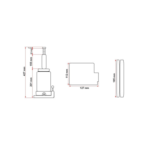Cric hidraulic 12 tone, inaltime ridicare 210 - 427 mm - imagine 2