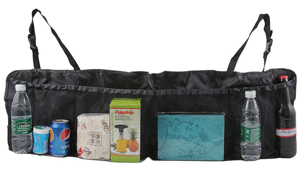 Organizator portbagaj auto cu 6 buzunare, 33 x 104 cm, culoare neagra - imagine 2