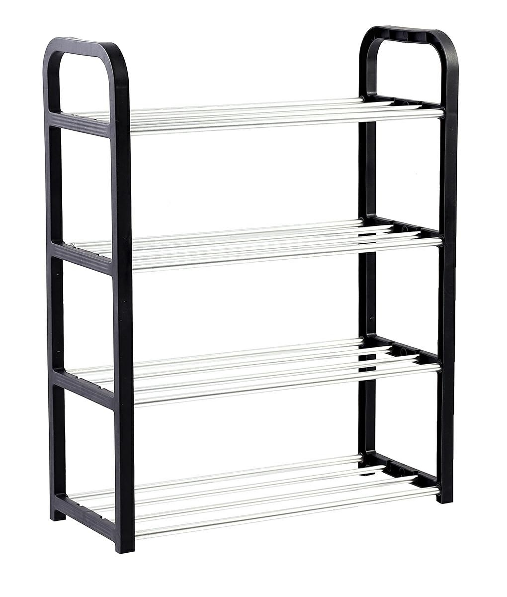 Raft Elegant pentru depozitare Pantofi sau Pantaloni, cu traverse metalice, 4 nivele, dimensiuni 58 x 42 x 18 cm - imagine 2