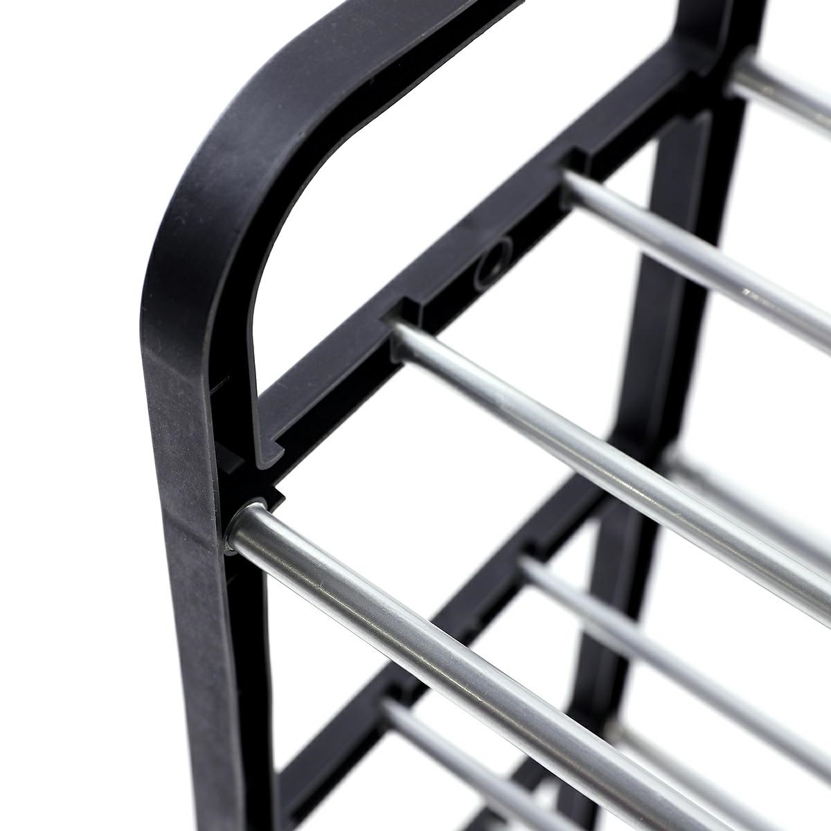 Raft Elegant pentru depozitare Pantofi sau Pantaloni, cu traverse metalice, 4 nivele, dimensiuni 58 x 42 x 18 cm - imagine 5