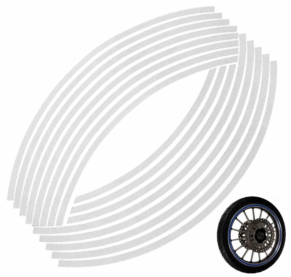 Set 16 ornamente Reflectorizante pentru jante auto, moto, culoare Argintiu - imagine 2