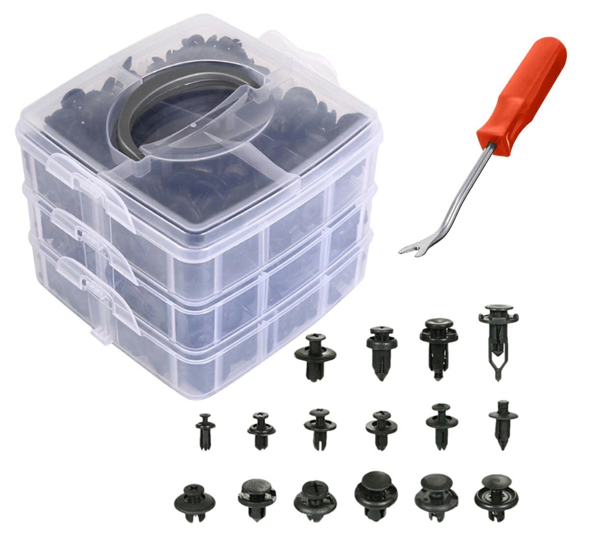 Set 625 clipsuri auto universale pentru montaj cu extractor inclus - imagine 2