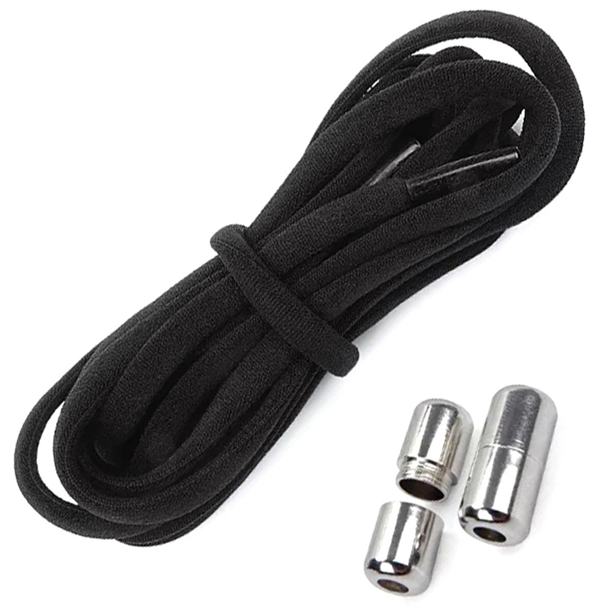 Sireturi elastice SMART pentru incaltaminte cu clema metalica, culoare neagra - imagine 3