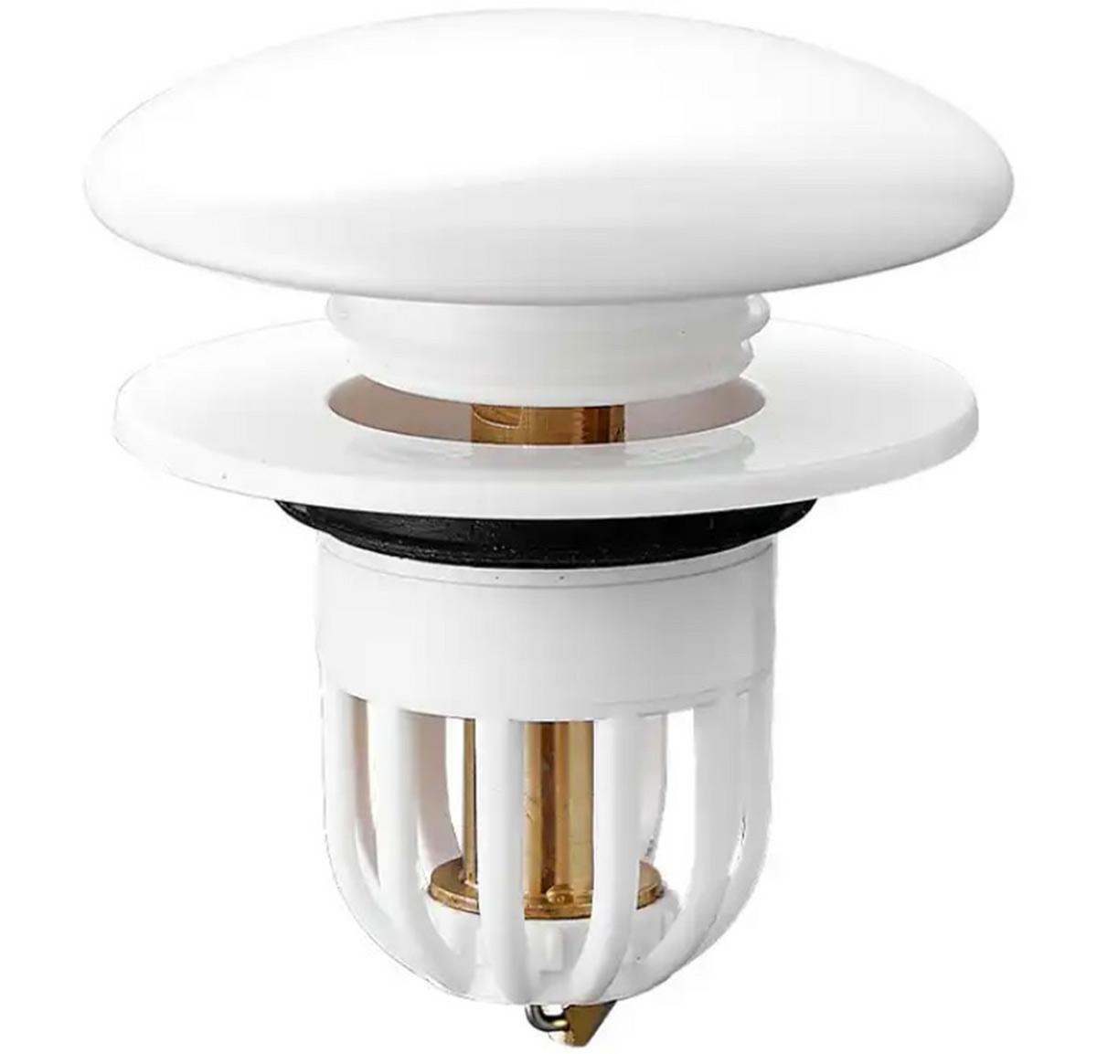 Dop scurgere chiuveta, universal, deschidere cu click, material oțel, diametru exterior 66 mm, culoare Alba - imagine 3