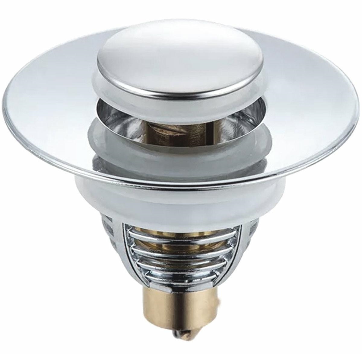 Dop scurgere chiuveta, universal, deschidere cu click, material oțel, diametru exterior 62 mm, culoare Argintiu - imagine 5