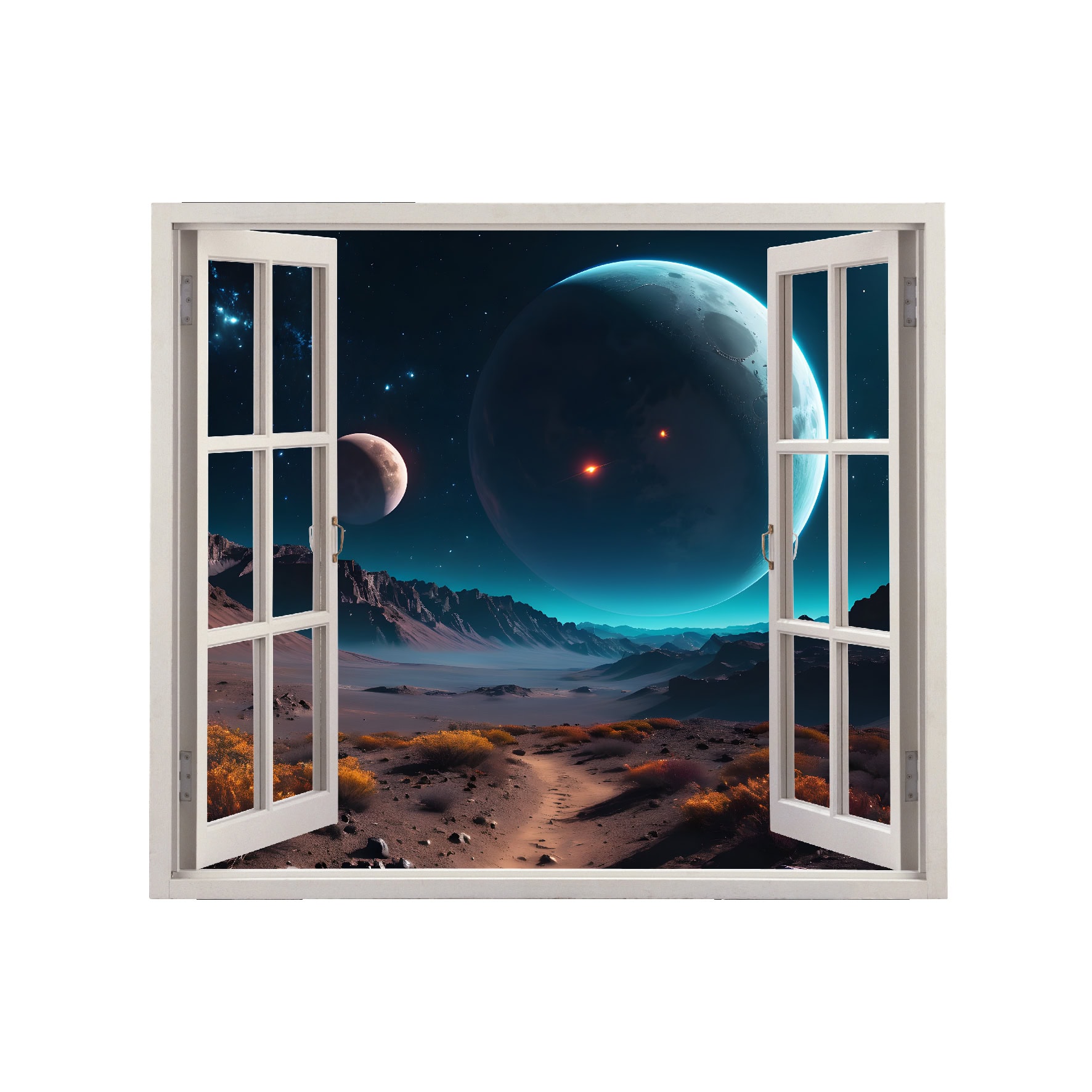 Folie imprimata color pentru decor perete locuinta, dimensiune 125 x 110cm, model: VIEW TO HAVEN 32 - imagine 2