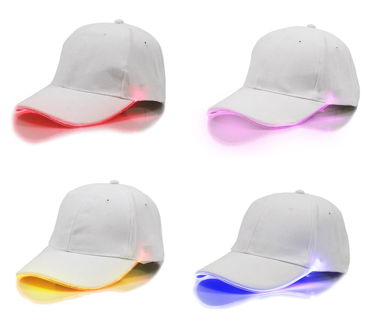 Sapca de tip baseball, cu cozoroc iluminat RGB, culoare Alba, marime universala, reglabila - imagine 4