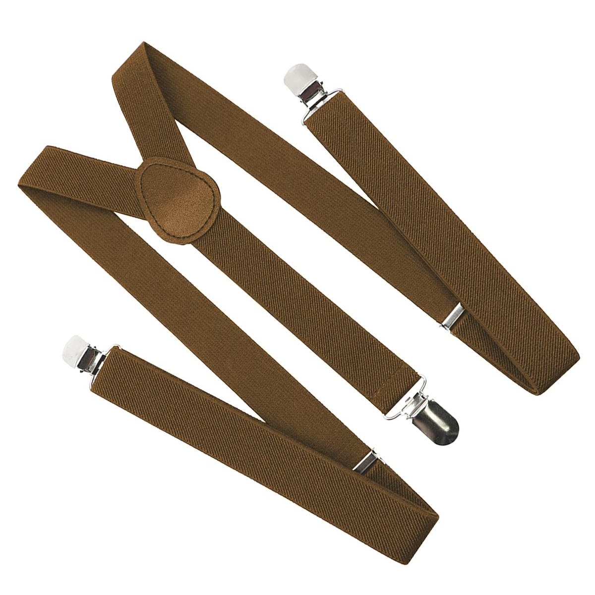 Bretele elegante pentru pantaloni, inguste, tip Y cu 3 catarame, culoare Maro - imagine 2