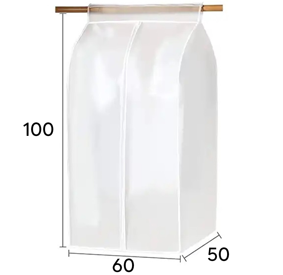 Organizator protectie haine, dimensiune 90 x 60 x 50 cm. culoare transparent, material textil - imagine 4