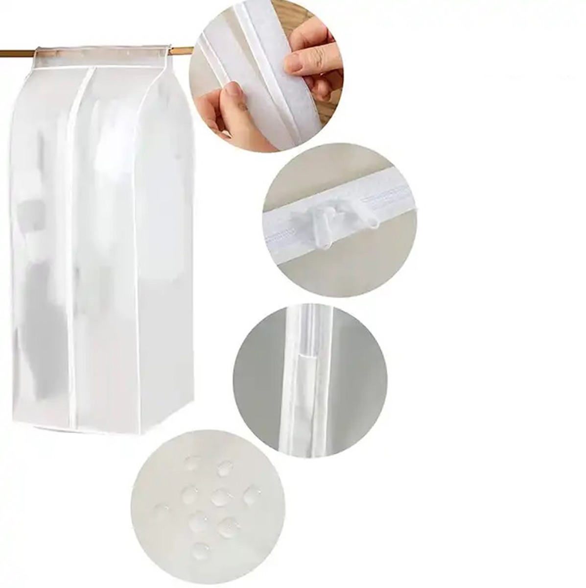 Organizator protectie haine, dimensiune 90 x 60 x 50 cm. culoare transparent, material textil - imagine 5