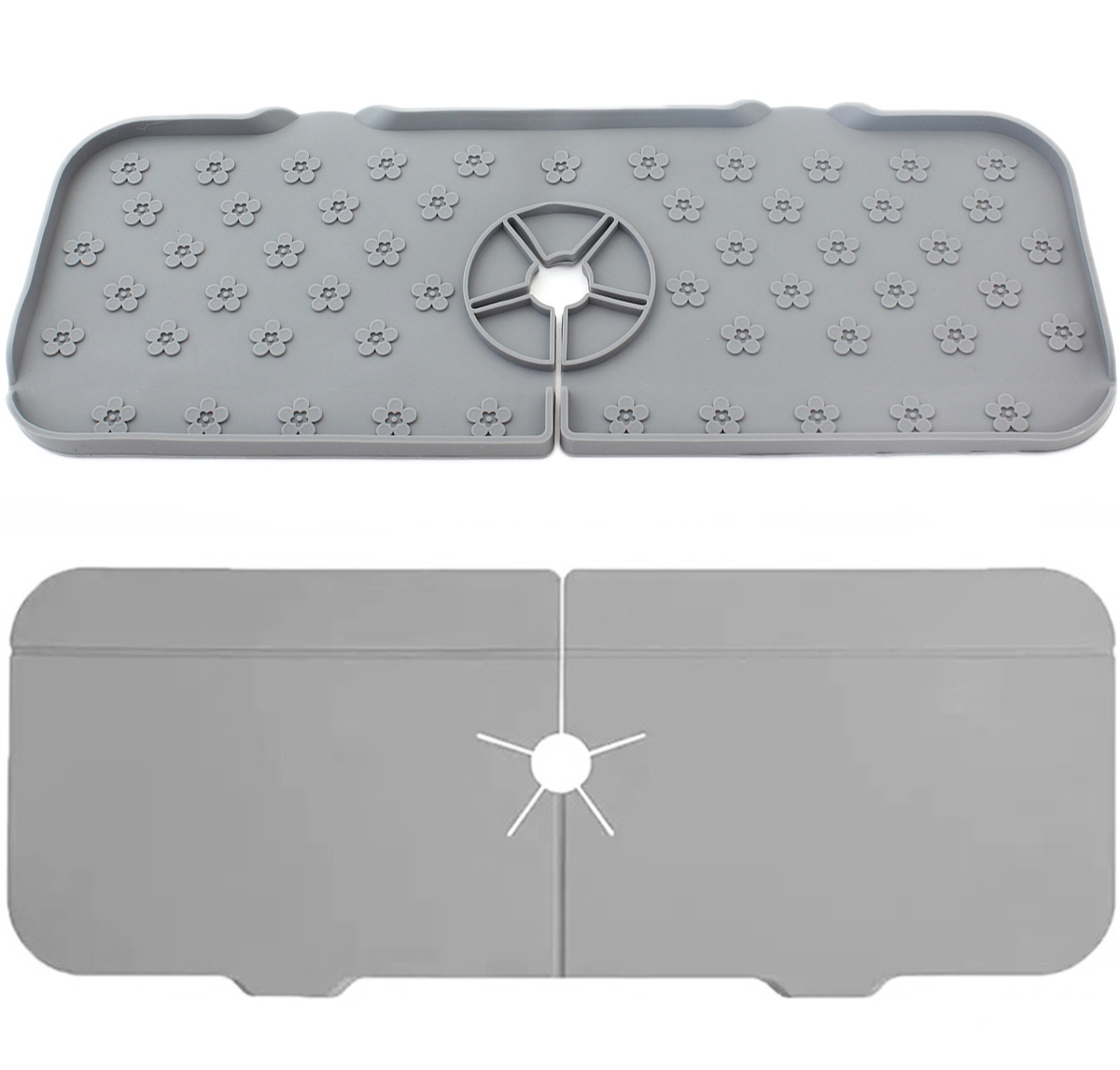 Covoras din silicon anti-picurator pentru lavoare, dimensiune 36,5 x 14 cm, culoare Gri - imagine 6