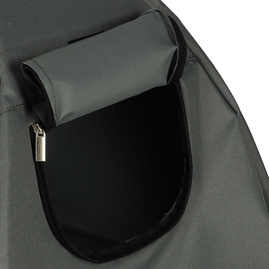 Pat de tip Cusca pentru caini si pisici cu acoperis detasabil, cadru metalic negru si panza gri, dimensiune 60 x 54 x 44 cm - imagine 7