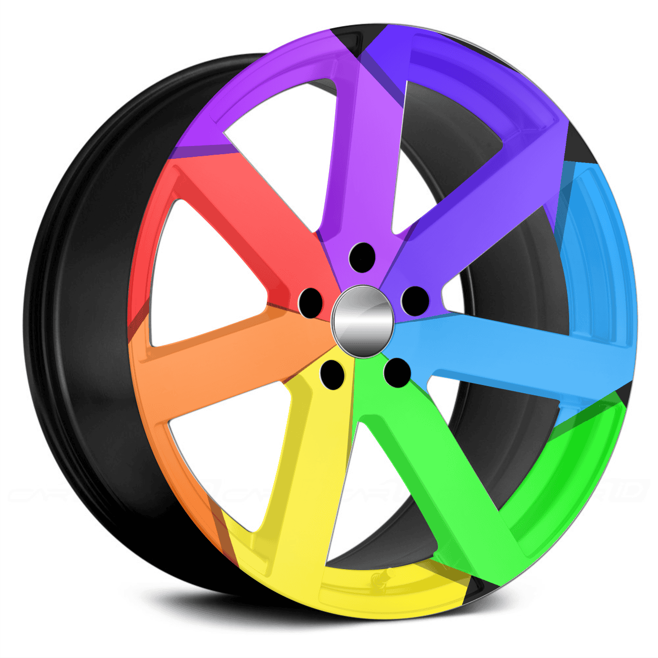 Set 4 Folii Imprimate Outdoor cu EcoSolvent, autoadezive, pentru decorarea jantelor auto, dimetru 60 cm, model FJT-36 - imagine 2