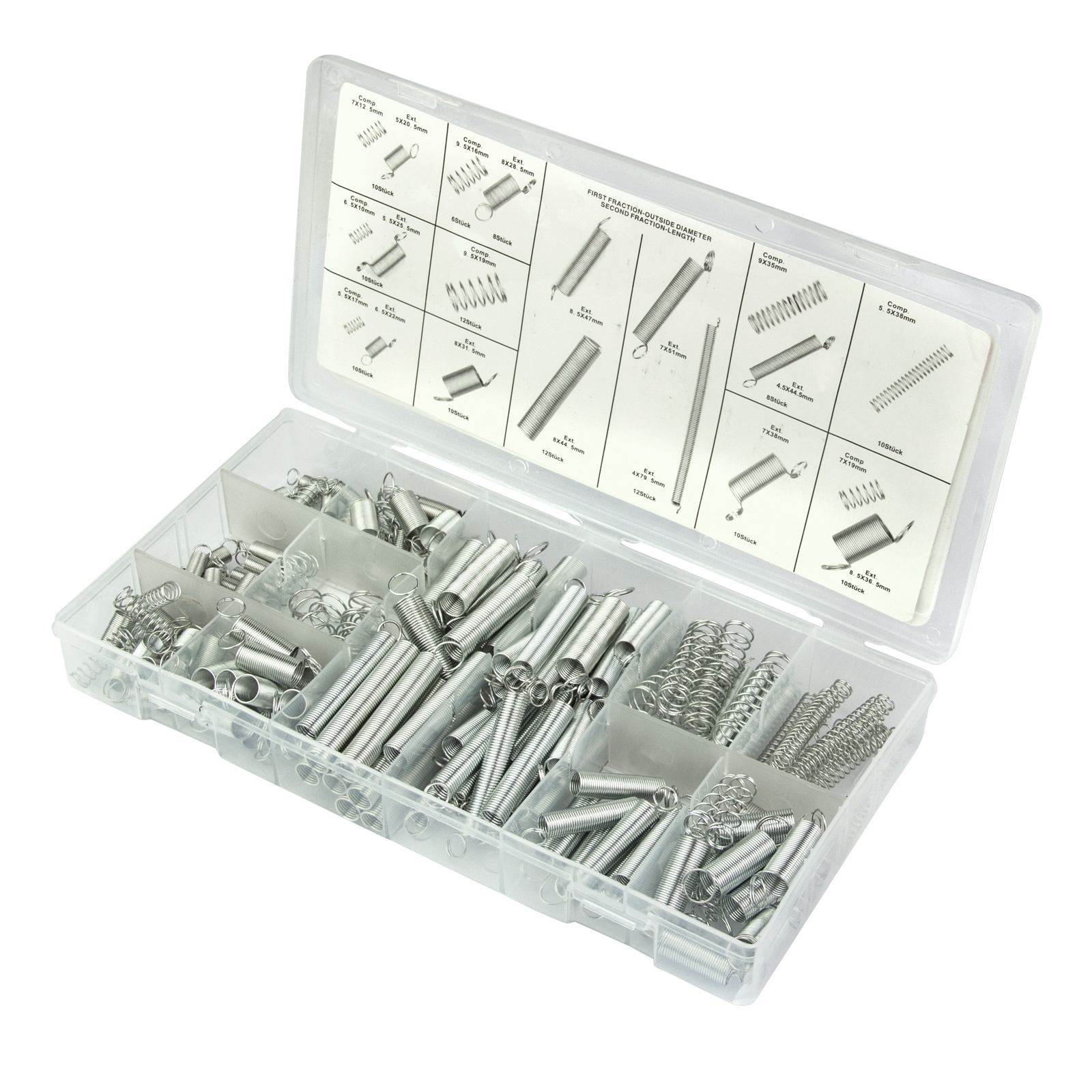 Set 200 arcuri de compresie si extensie de diferite dimensiuni pentru reparatii - imagine 2