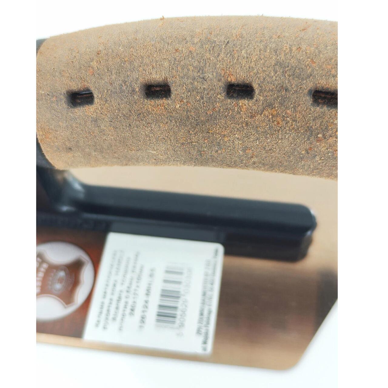 Gletiera inox, venetiana, trapezoidala, 24x13x10 cm x 0.65 mm, maner piele Alcantara, Olejnik - imagine 8