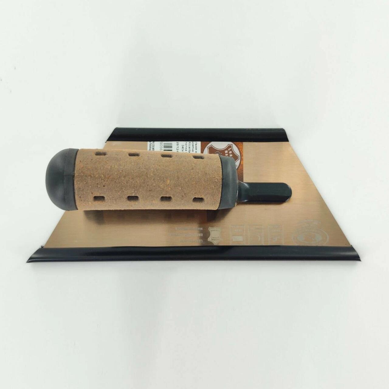 Gletiera inox, venetiana, trapezoidala, 24x13x10 cm x 0.65 mm, maner piele Alcantara, Olejnik - imagine 9