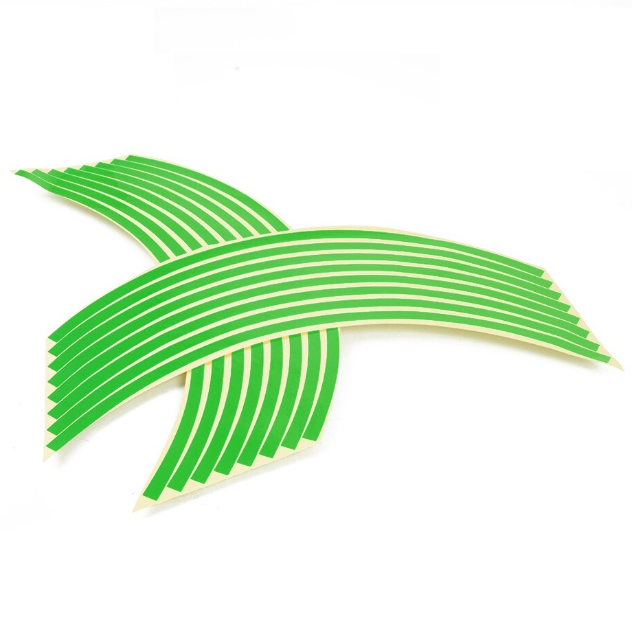 Set 16 inele din autocolant pentru jante culoare Verde Lucios - imagine 2