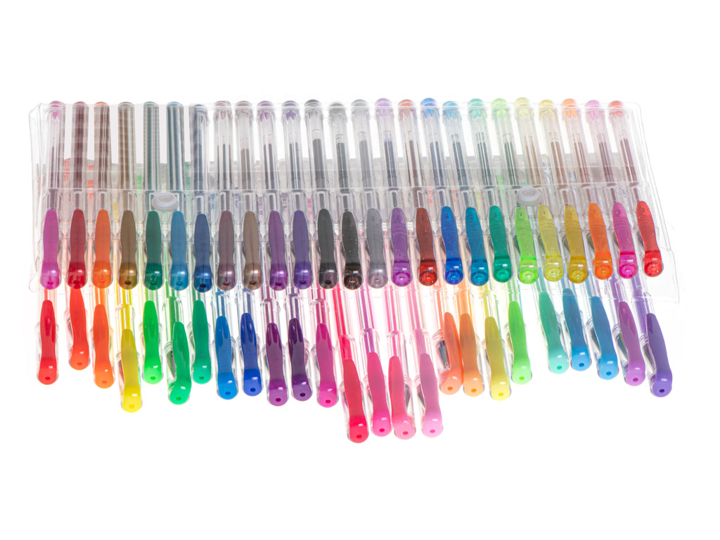 Set 50 piese, Pixuri cu gel multicolor cu sclipici (glitter) - imagine 2