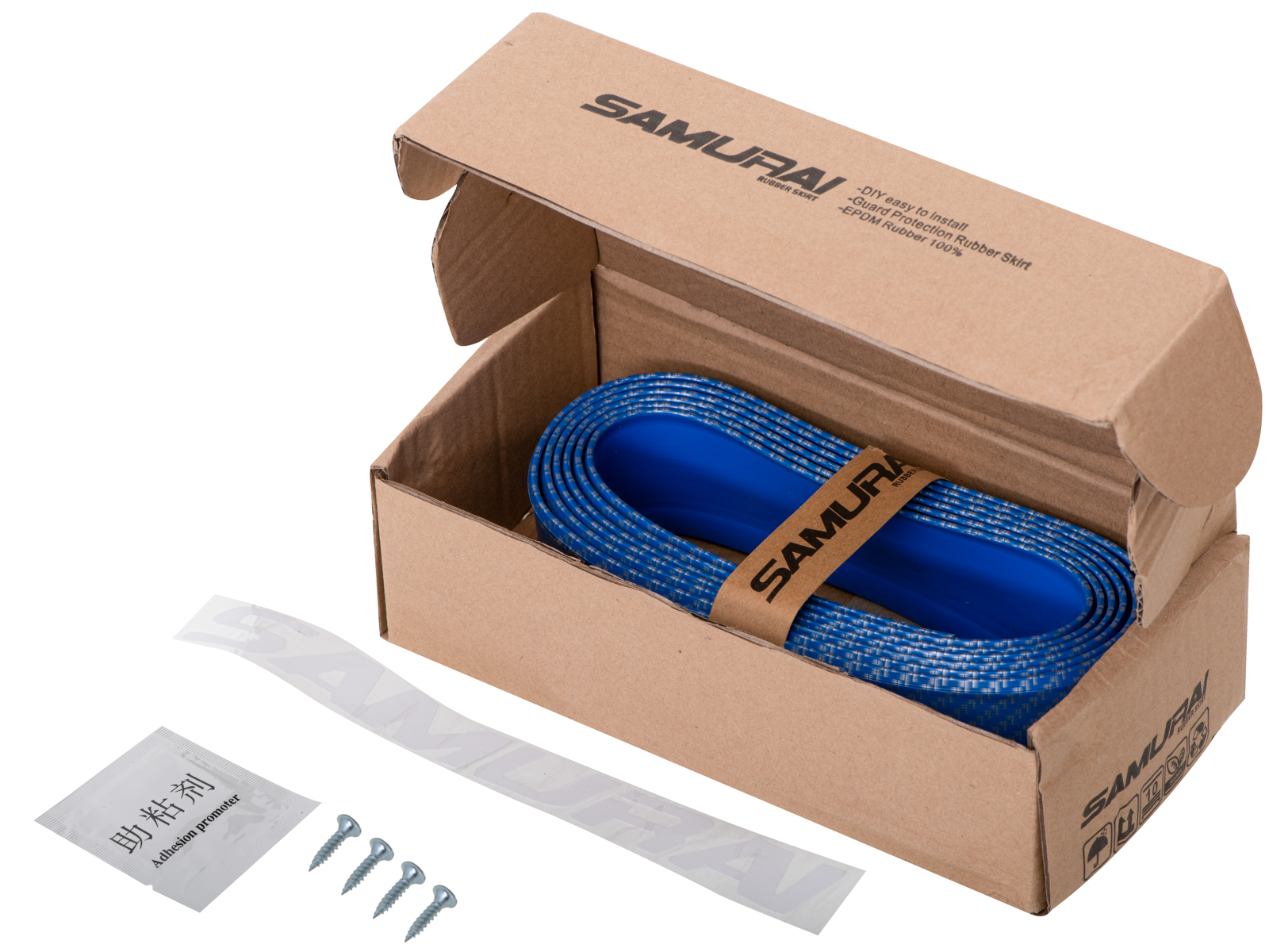 Protectie spoiler, prelungire bara fata/spate din cauciuc, culoare CARBON Albastru - imagine 4