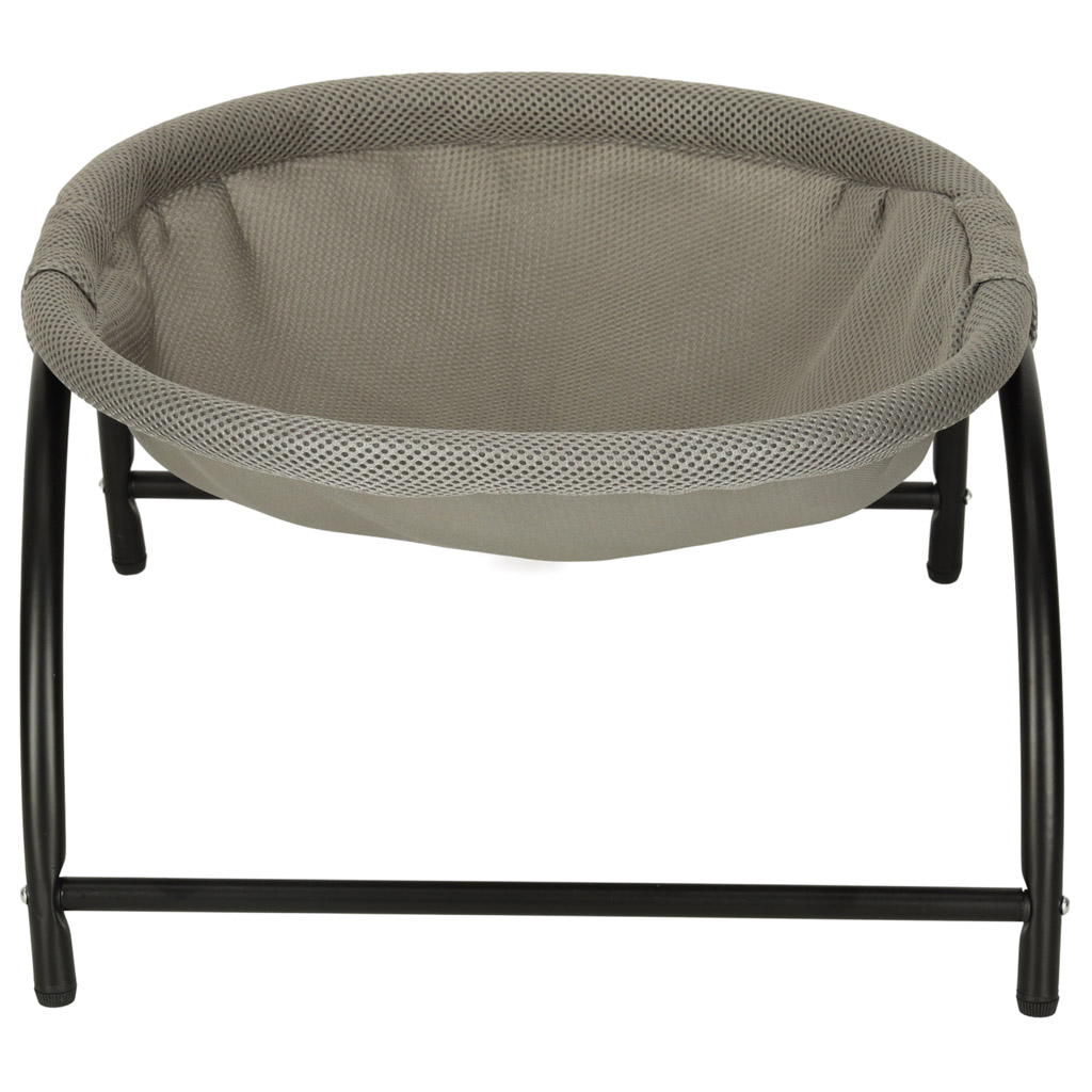 Pat de tip hamac pentru caini si pisici, cadru metalic negru si panza gri, dimensiune 45 x 42 x 23 cm - imagine 5