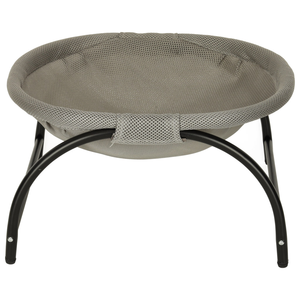 Pat de tip hamac pentru caini si pisici, cadru metalic negru si panza gri, dimensiune 45 x 42 x 23 cm - imagine 6